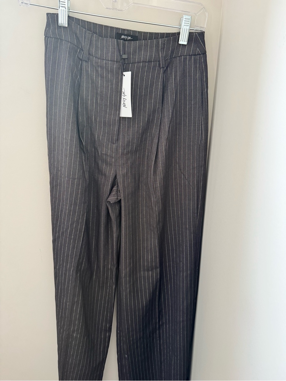 NWT - Nasty Gal Gray Pinstripe Trouser Pants